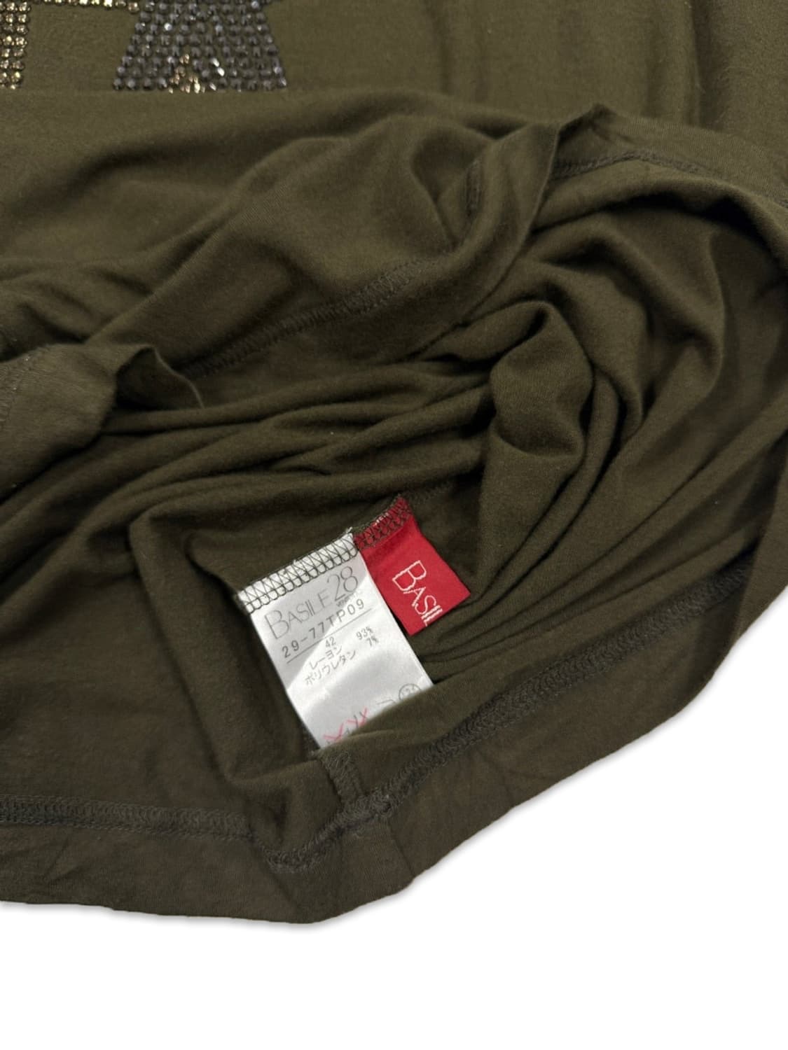 빈티지 BASILE 28 카키 레터링 긴팔티 상품이미지4