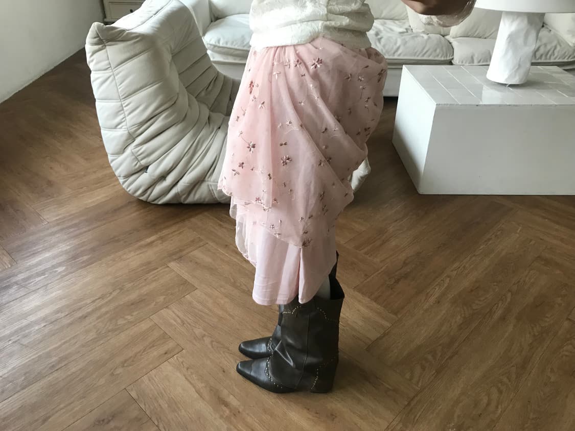 vintage pink sha skirt 상품이미지3