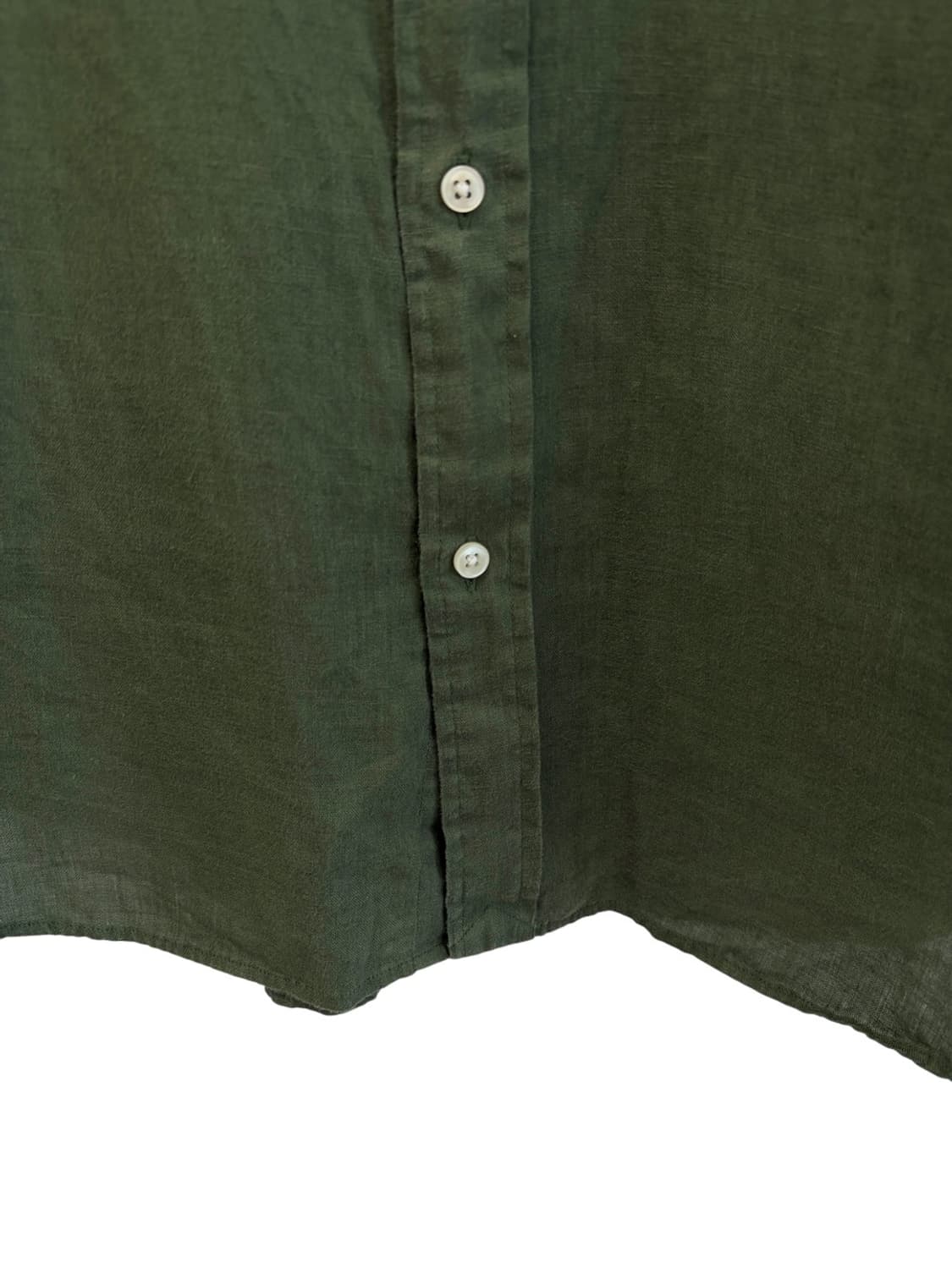 폴로 QR신형 린넨 반팔 셔츠 다크그린 (2XL) 상품이미지5