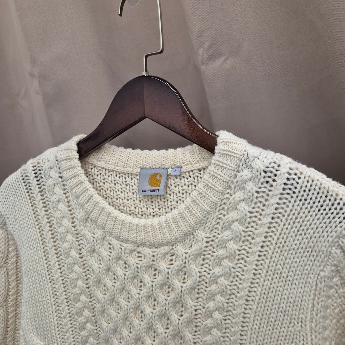 칼하트 아이보리 케이블 니트 스웨터 S 상품이미지2