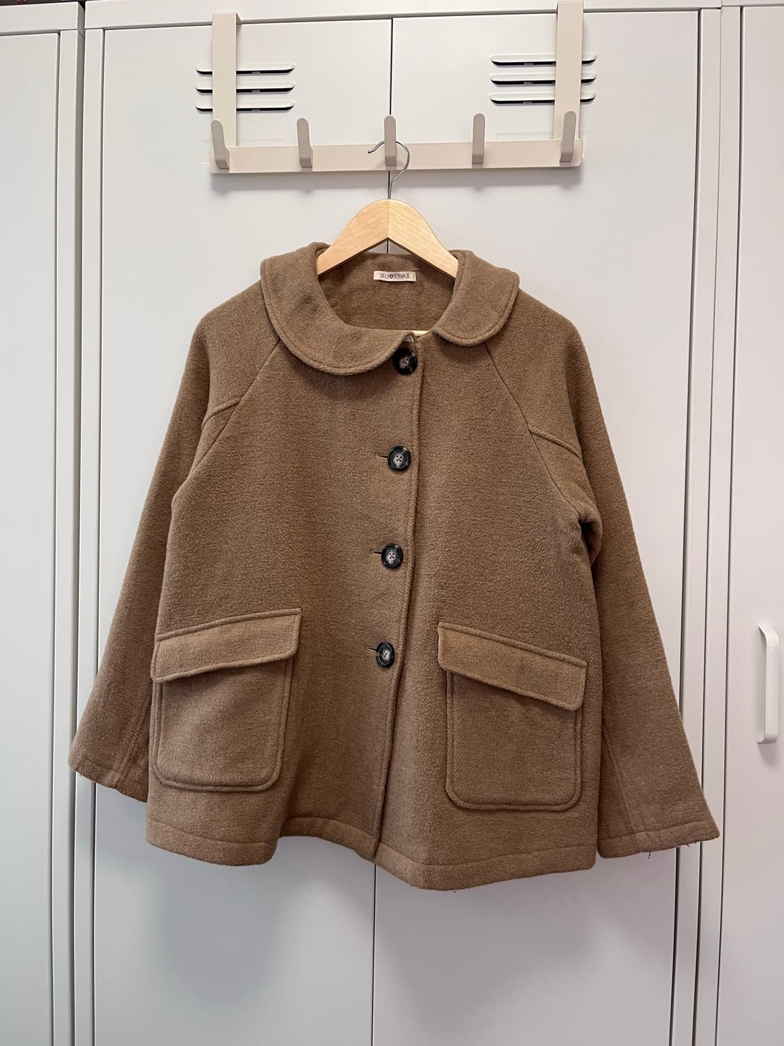 Self service 둥근카라 사와코모리 울 코트 상품이미지4