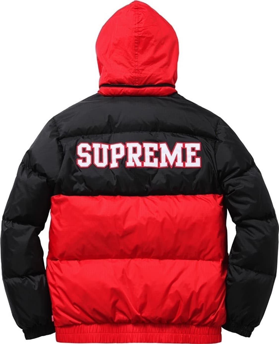 [M] 슈프림 14FW 리버시블 다운 푸퍼 자켓 블랙 레드 상품이미지1