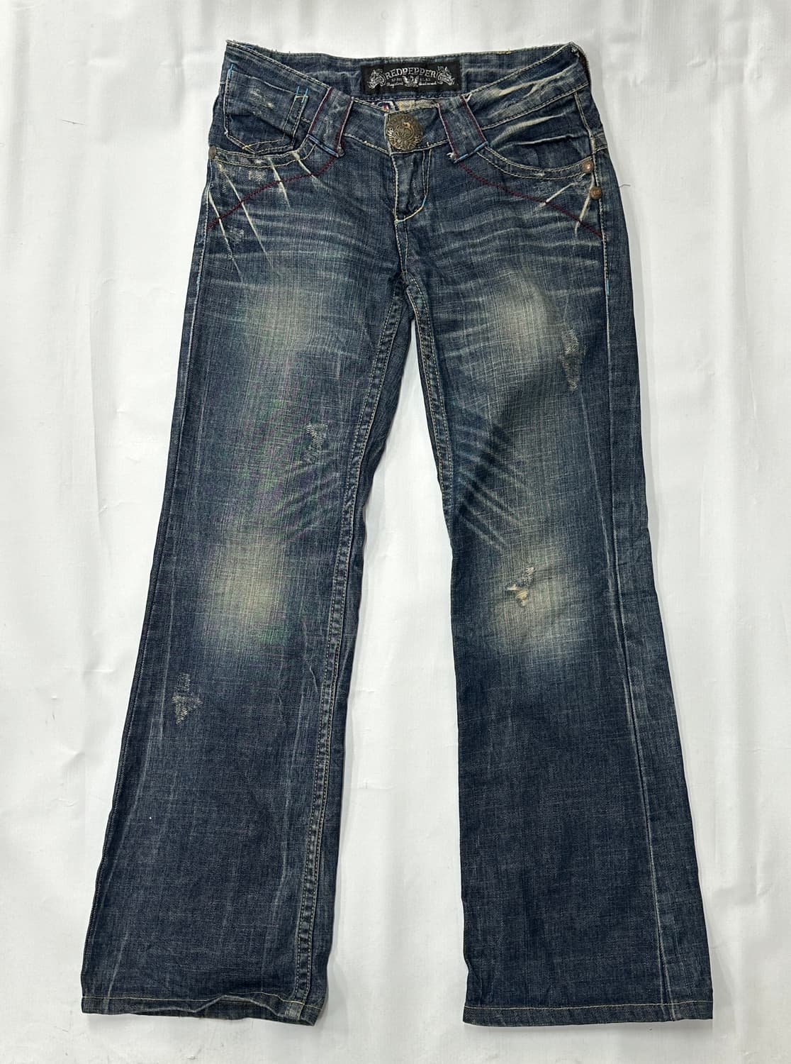 ⛓️red pepper 빈티지 워싱 백포인트 데님 세미부츠컷 팬츠⛓️ 상품이미지2