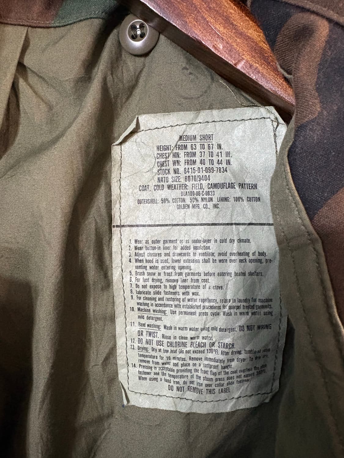 80‘s U.S Army Woodland Camo M-65 Field  상품이미지6