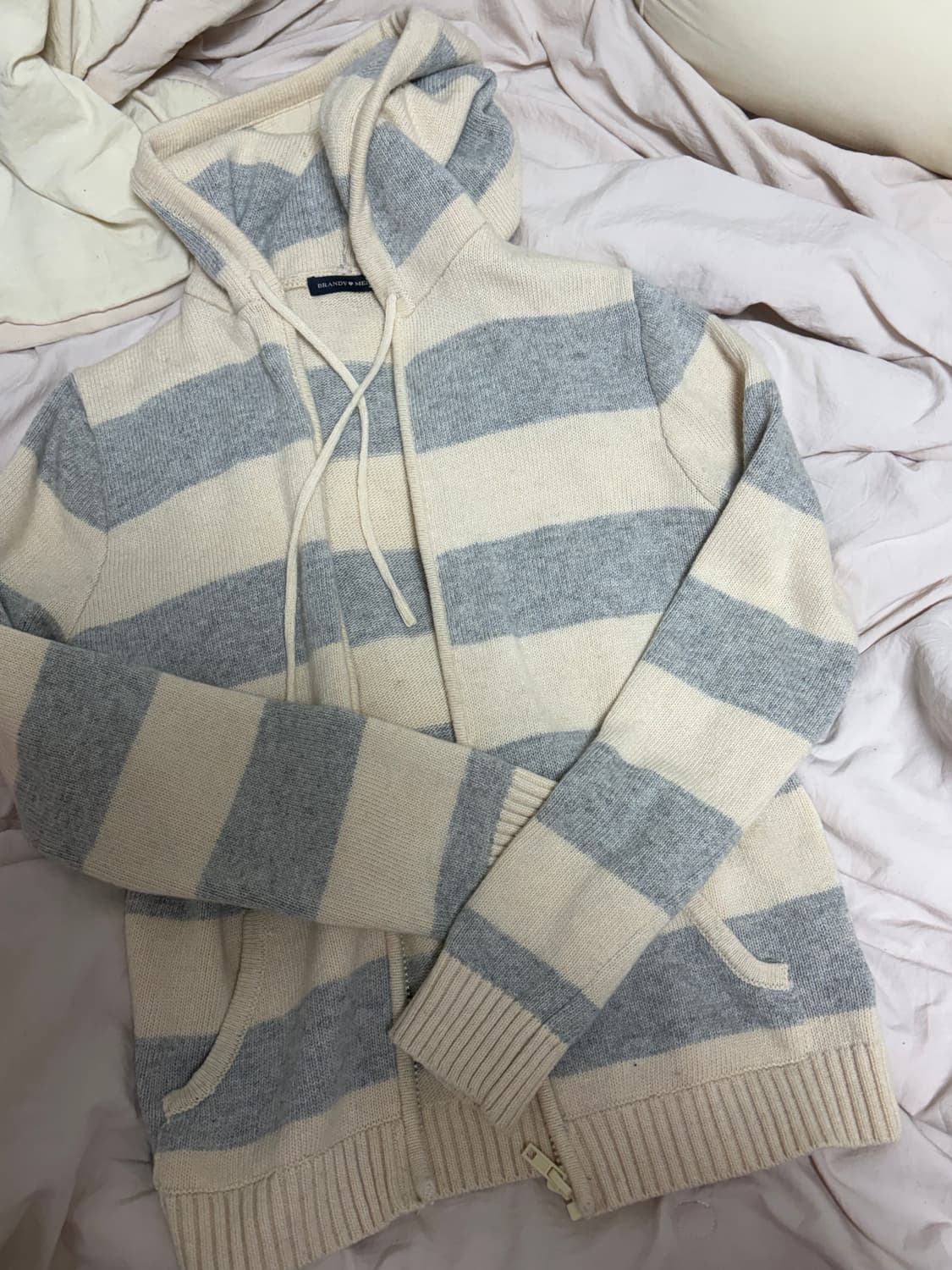 브랜디 멜빌 스트라이프 니트 후드집업 상품이미지1