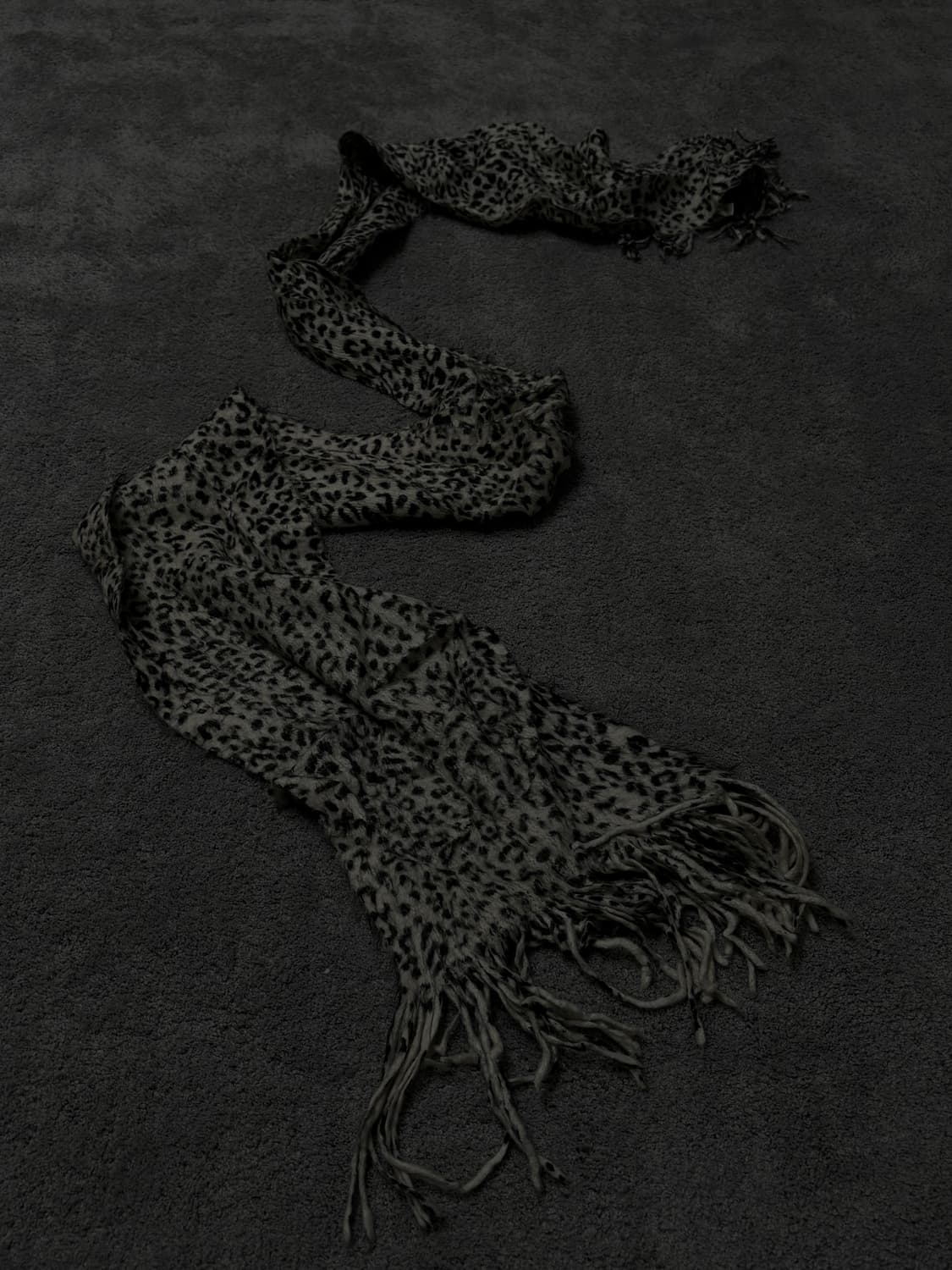 Vintage v-kei punk mood leopard scarf 상품이미지1