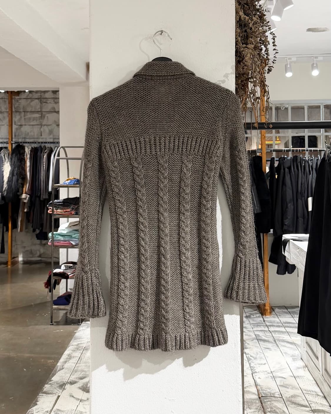 크리스찬 디올 그레이 팬던트 포켓 케이블니트 가디건 상품이미지6