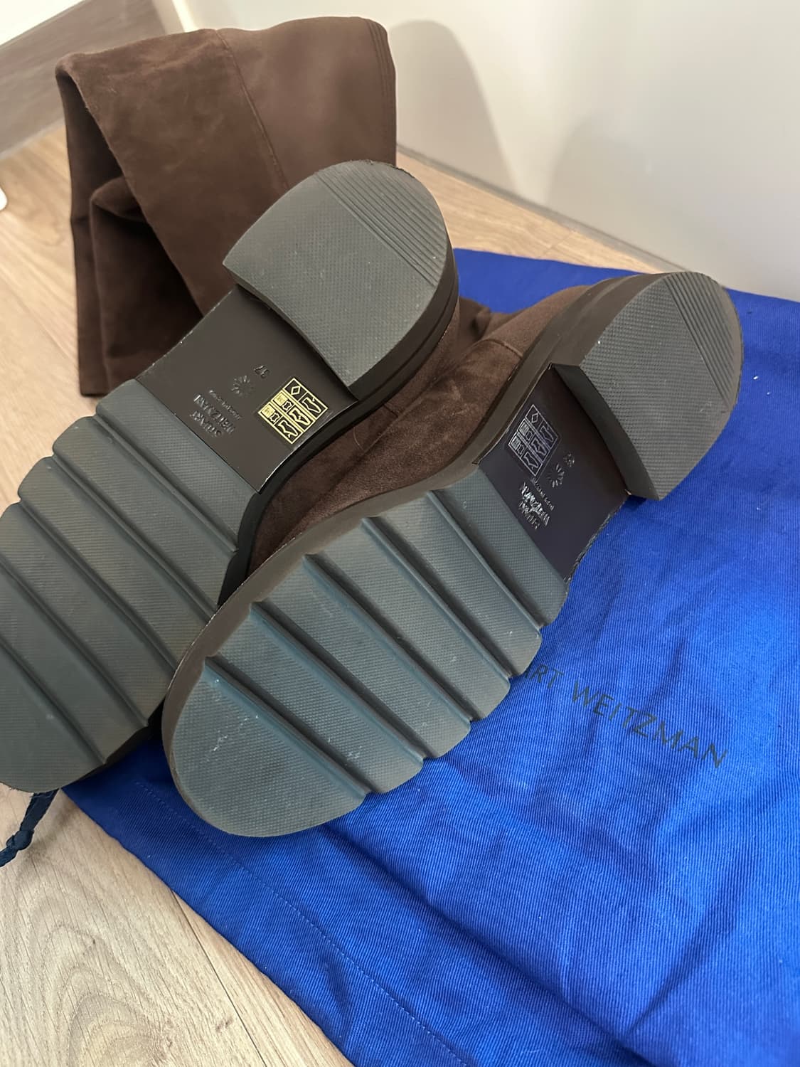 스튜어트와이츠먼 브라운 스웨이드 롱 부츠 37사이즈 상품이미지5