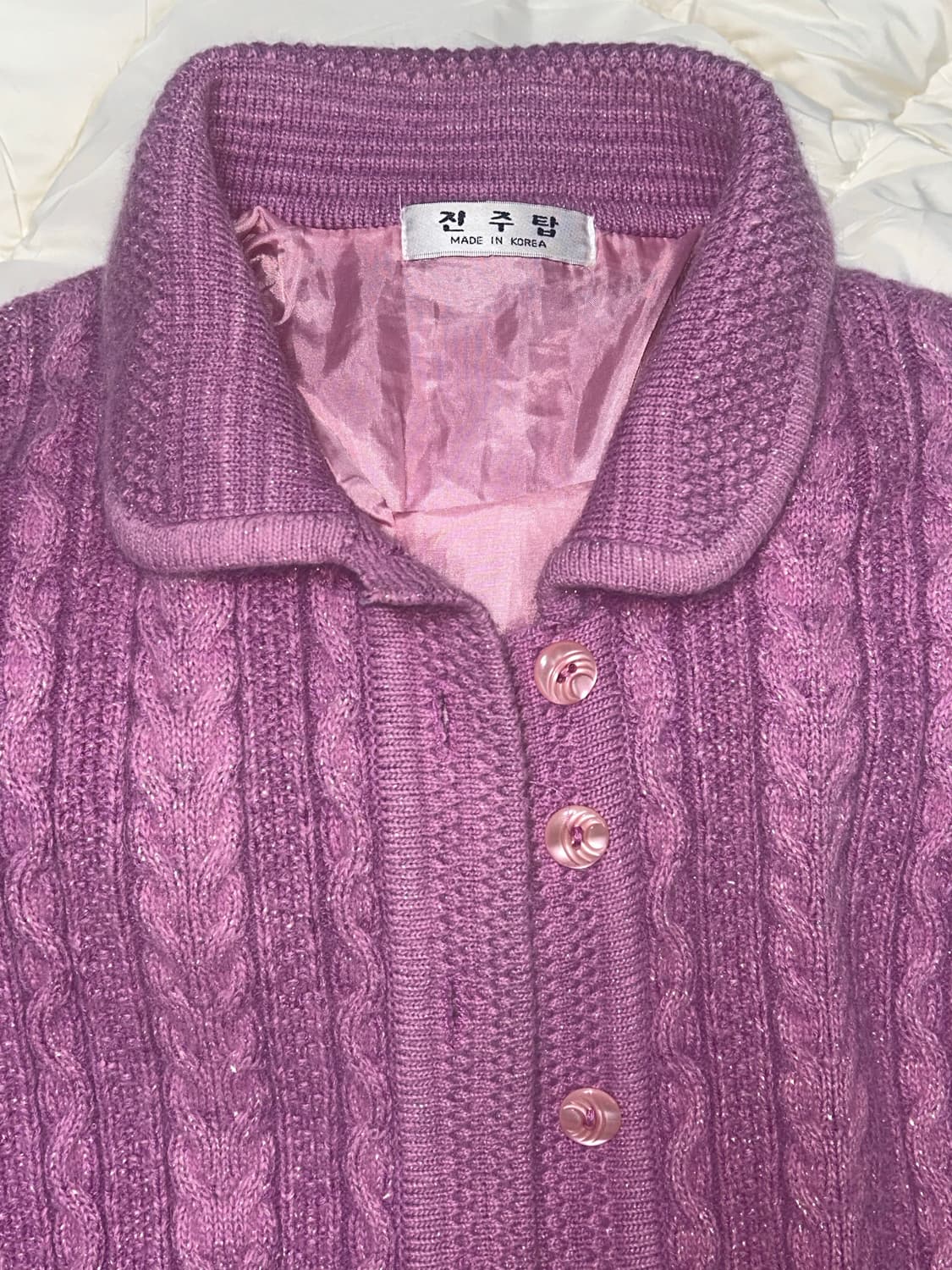 빈티지 할미깔 글리터 니트가디건 상품이미지4