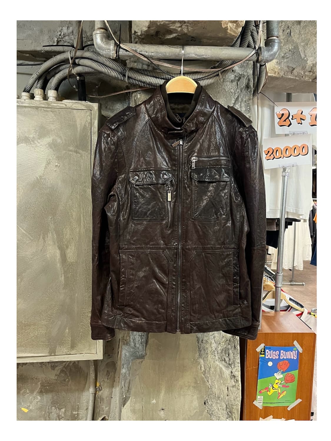 지오지아 라이더 양가죽 레더 자켓 브라운 100 #csz3953  상품이미지1