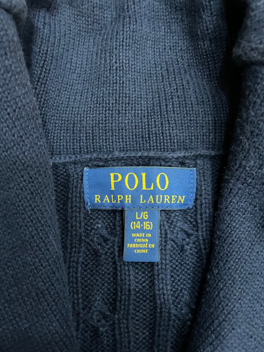 폴로 랄프로렌 코튼 케이블 숄카라 가디건 네이비 상품이미지7