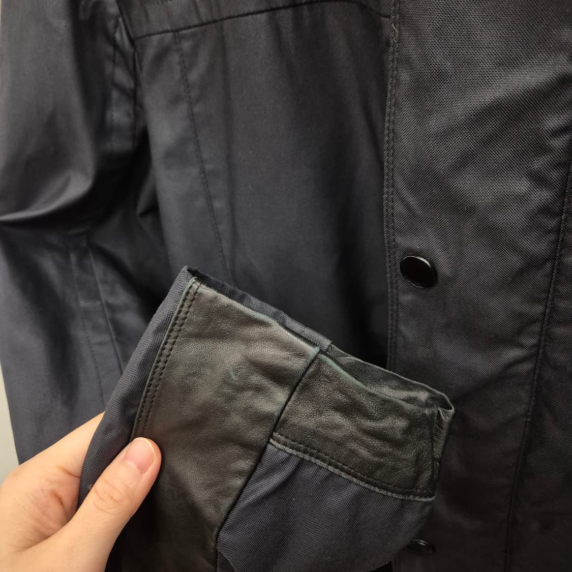 타임 옴므 레더 트리밍 집업 자켓 상품이미지6