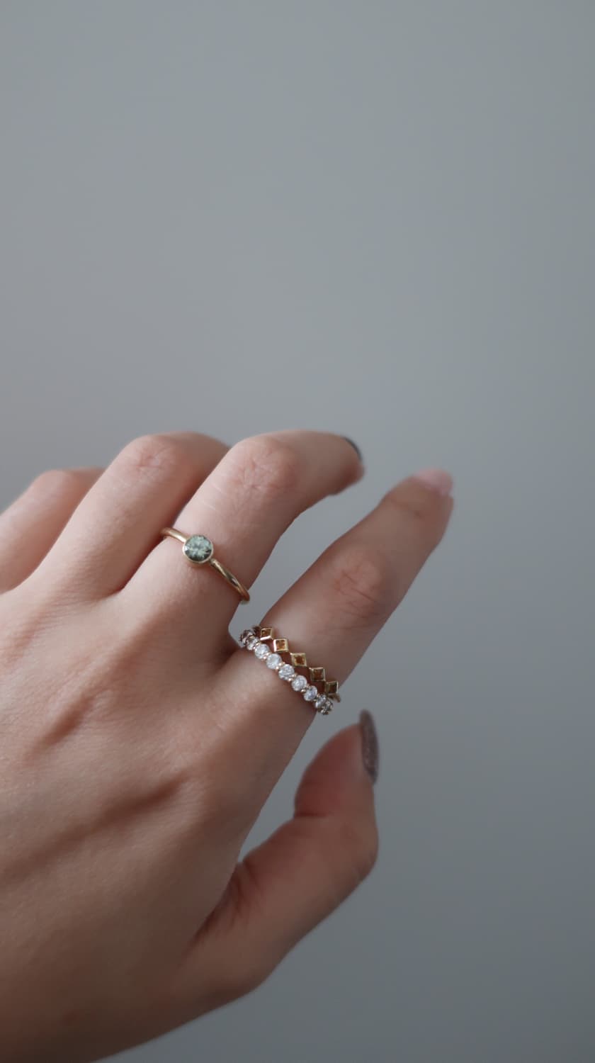 14k 그린사파이어 옐로우골드 반지 상품이미지6