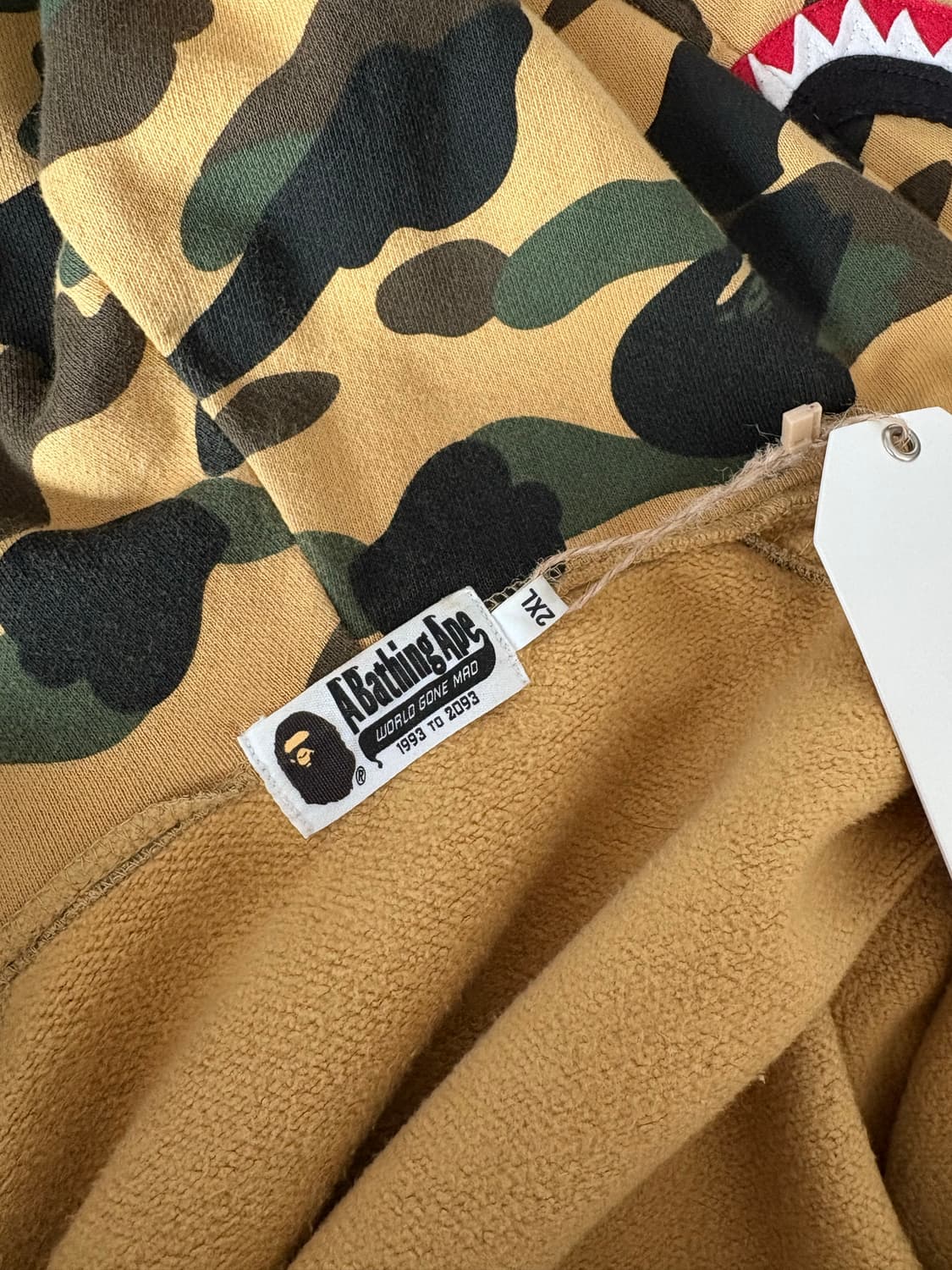 베이프 샤크 황계 후드집업 2XL 상품이미지4