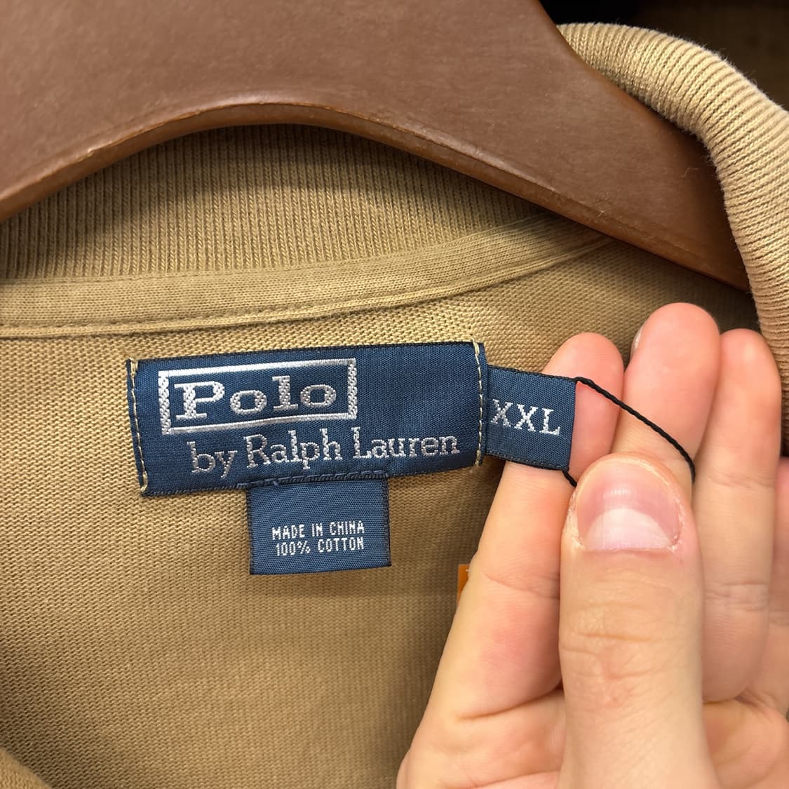 90s 폴로 랄프로렌 테리코튼 하프집업 니트 스웨터 베이지 N986 상품이미지7
