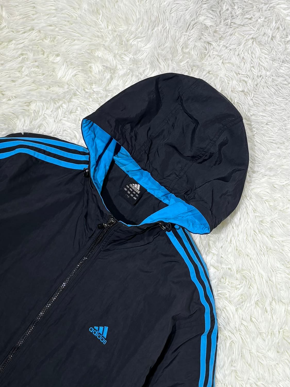 아디다스 90‘s 베이비블루 삼선 후드 점퍼 상품이미지6