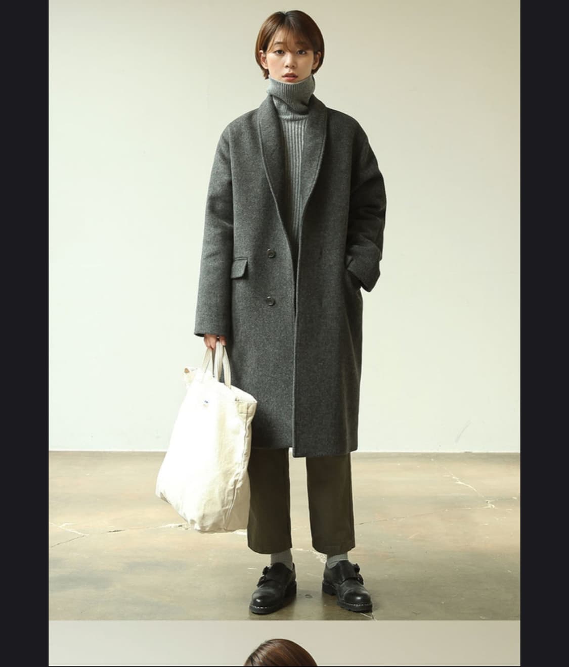 (01) 어나더오피스 숄카라 체스터 코트 상품이미지8