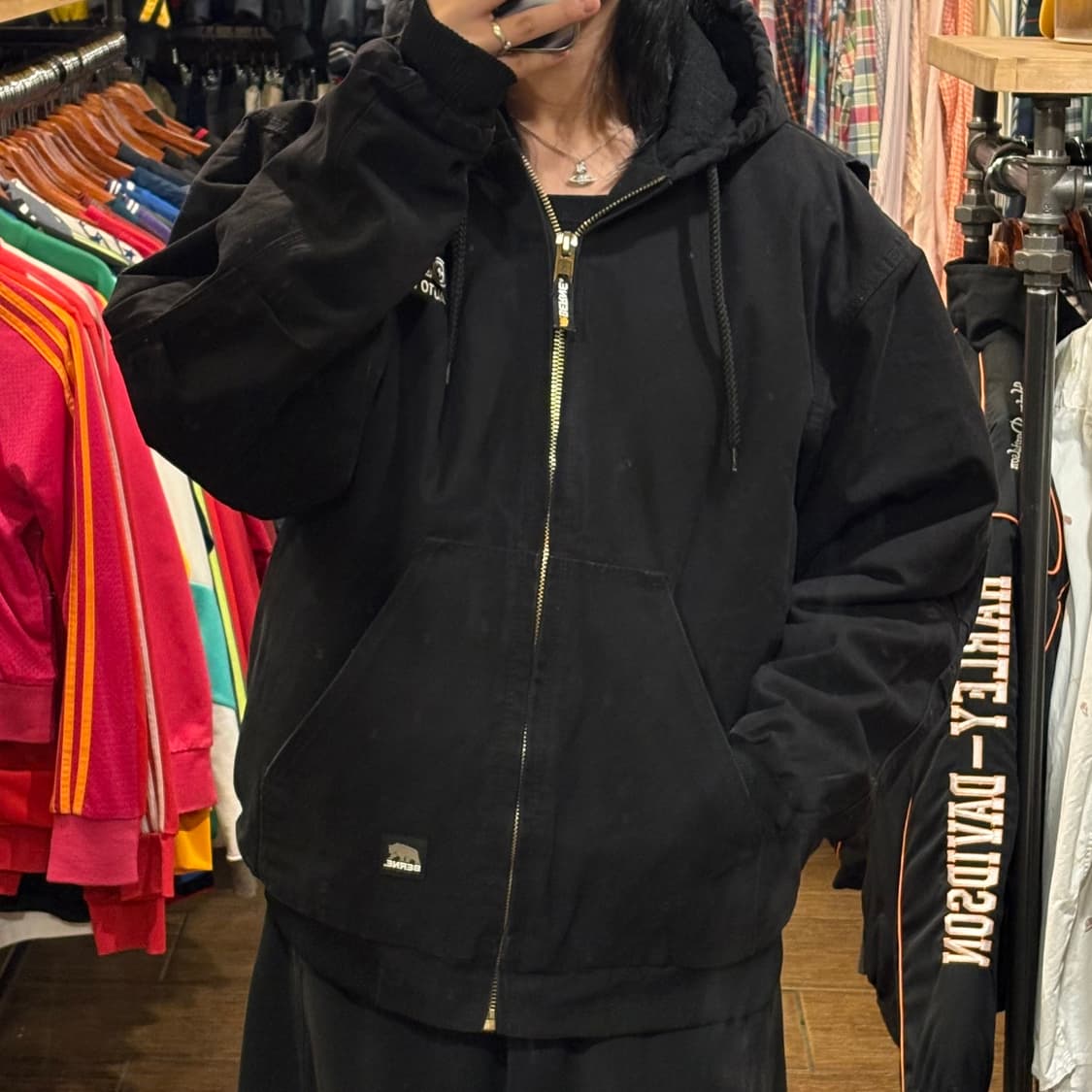 [HI] VTG 번 후드 워크 자켓 블랙 상품이미지2
