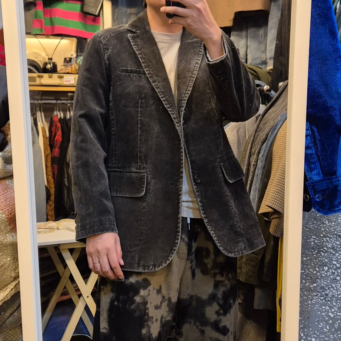 105(착샷잇음) 피그먼트워싱 코듀로이 블레이져  상품이미지3