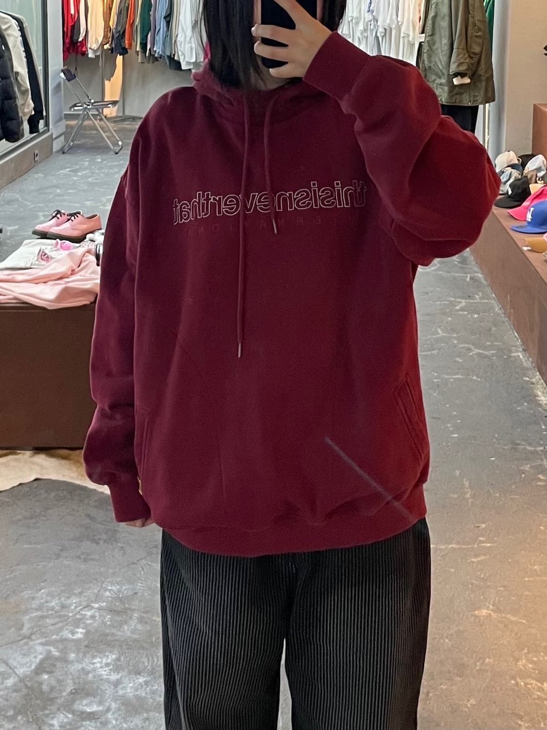 디스이즈네버댓 버건디 후드티 H1815 상품이미지1