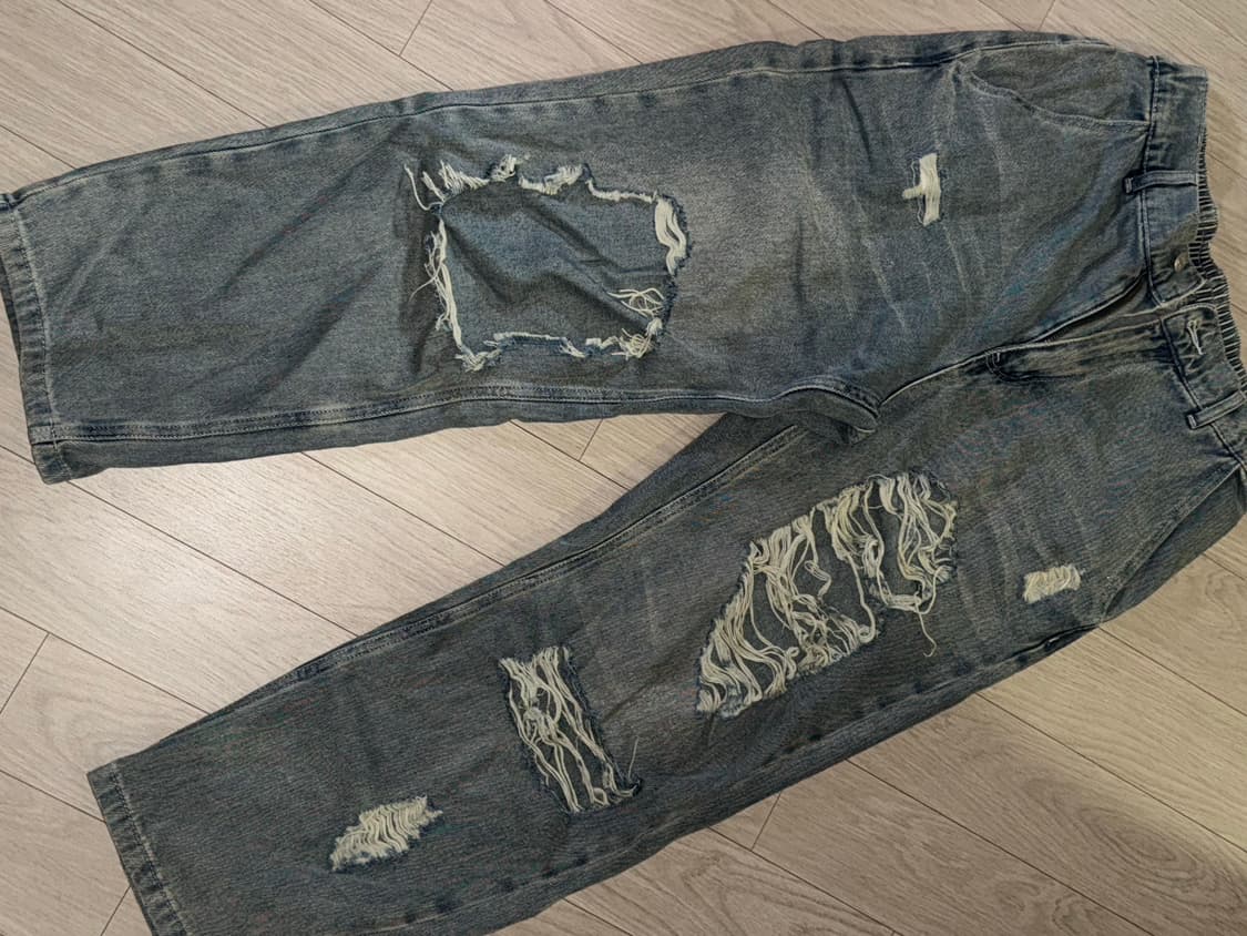 XTONZ DESTROYED DENIM PANTS 상품이미지4
