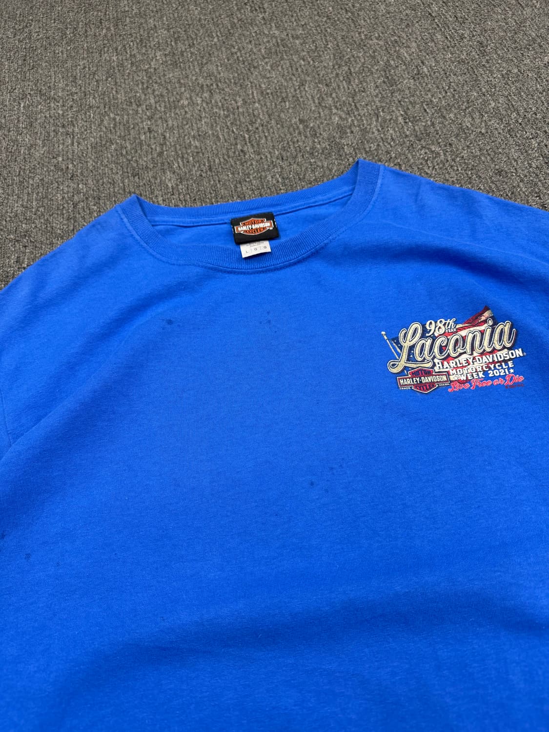 L)할리데이비슨 빈티지 프린팅 Laconia 반팔 상품이미지3