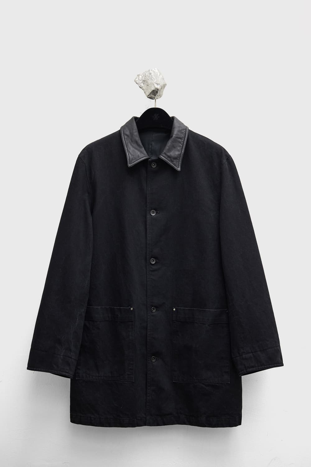 (구매) Youth 유스 레더 칼라 데님 하프 코트 M 상품이미지1
