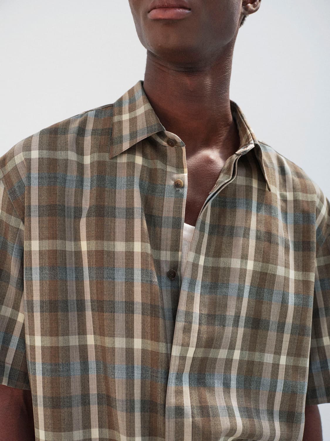 [3,4,5]오라리 26ss 스트링 울 체크 셔츠 상품이미지4