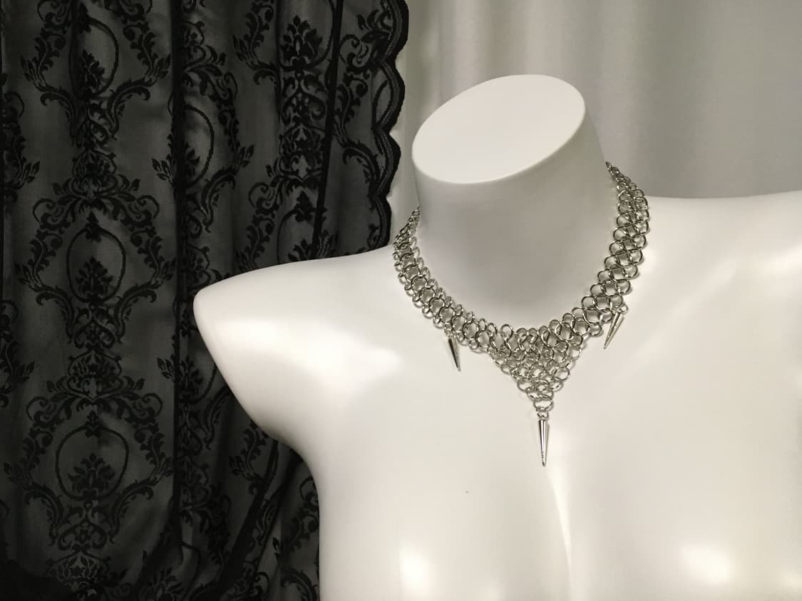 Vintage 핀터레스트 뿔 드롭 나나펑크 메탈 초커 네크리스 목걸이 상품이미지7