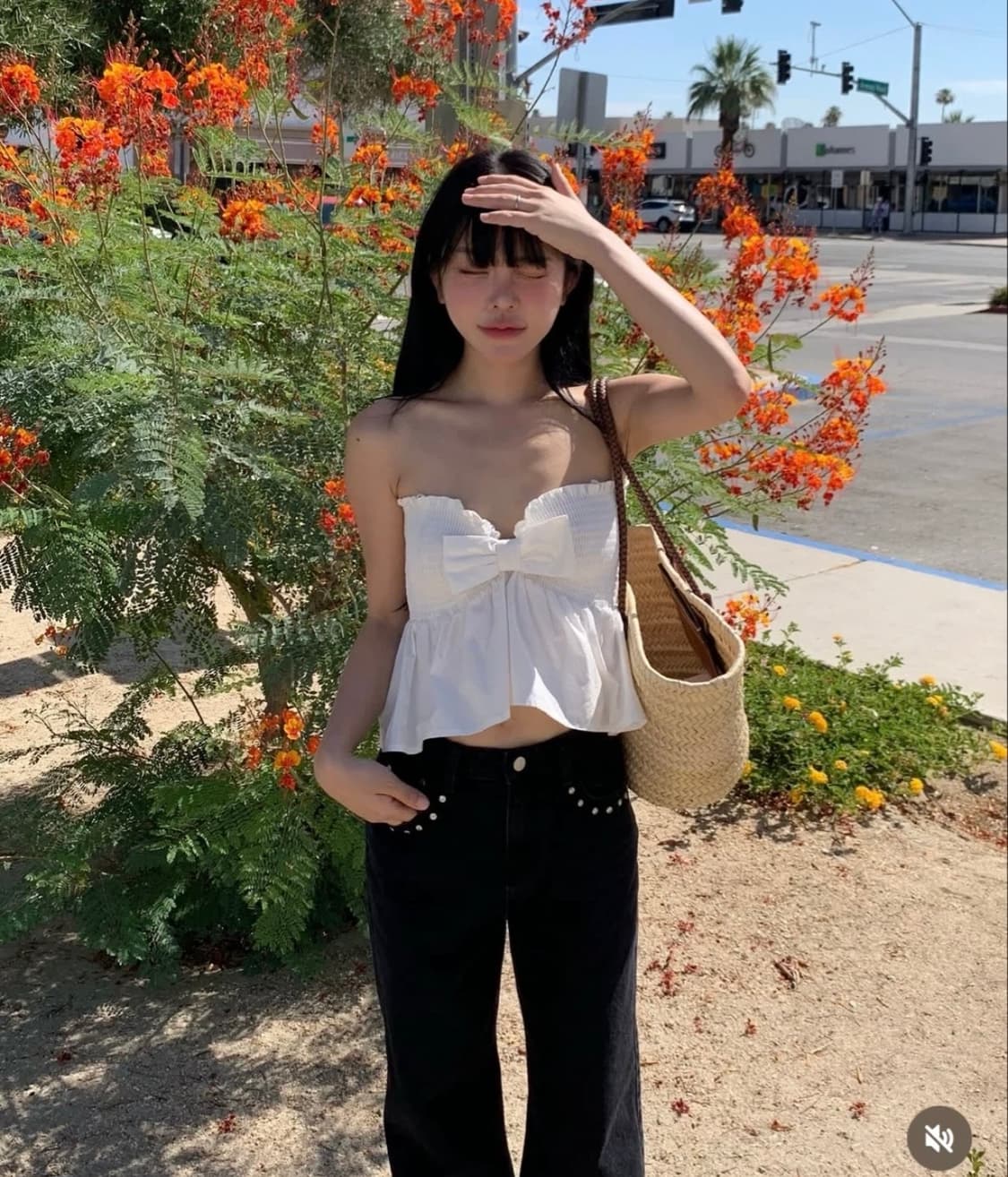 위드아웃썸머 스터드 블랙 데님진 M 상품이미지2