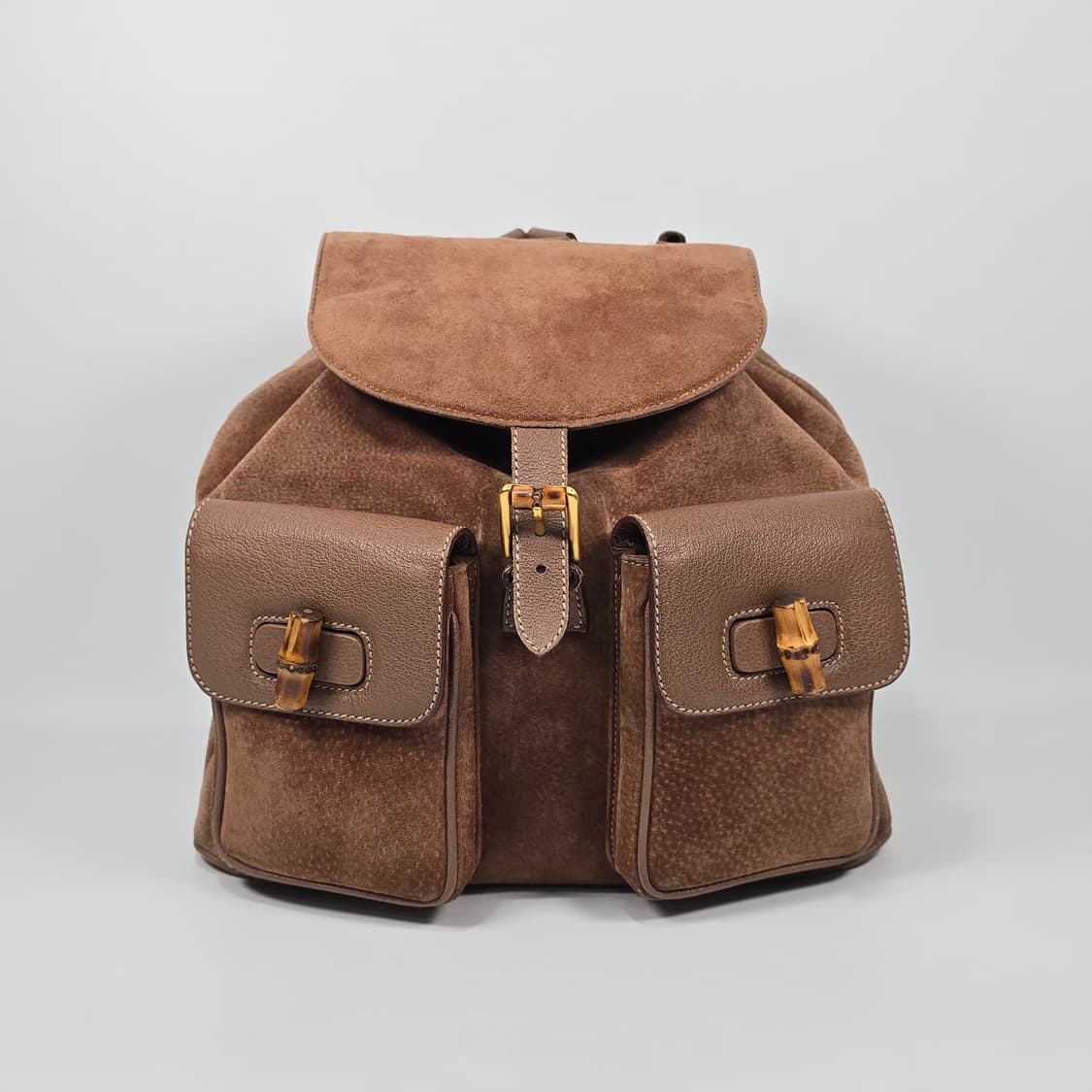 구찌 스웨이드 뱀부 투포켓 백팩 상품이미지2