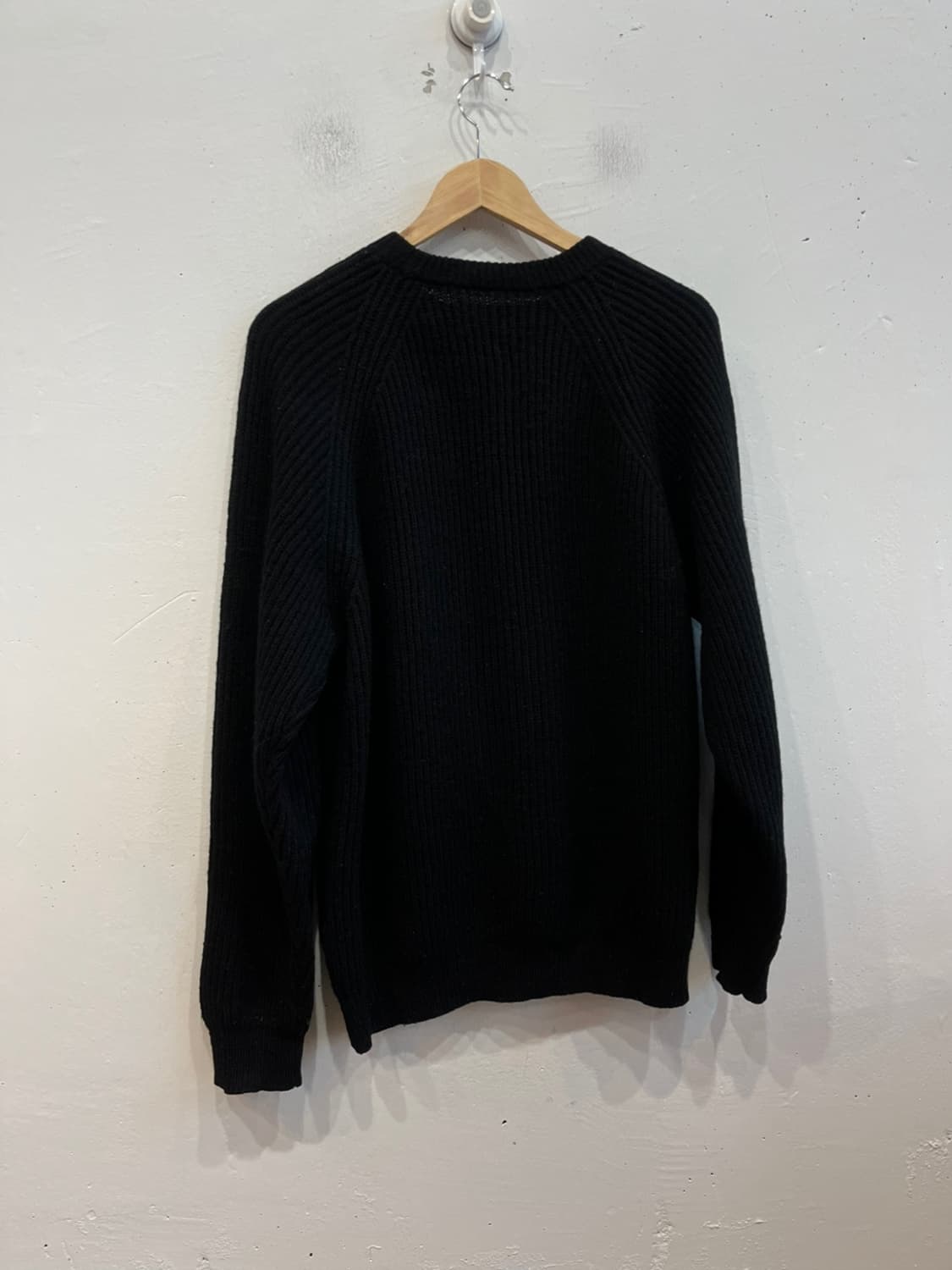 BEAMS 빔즈 퓨어울 립 니트 블랙 M 상품이미지4