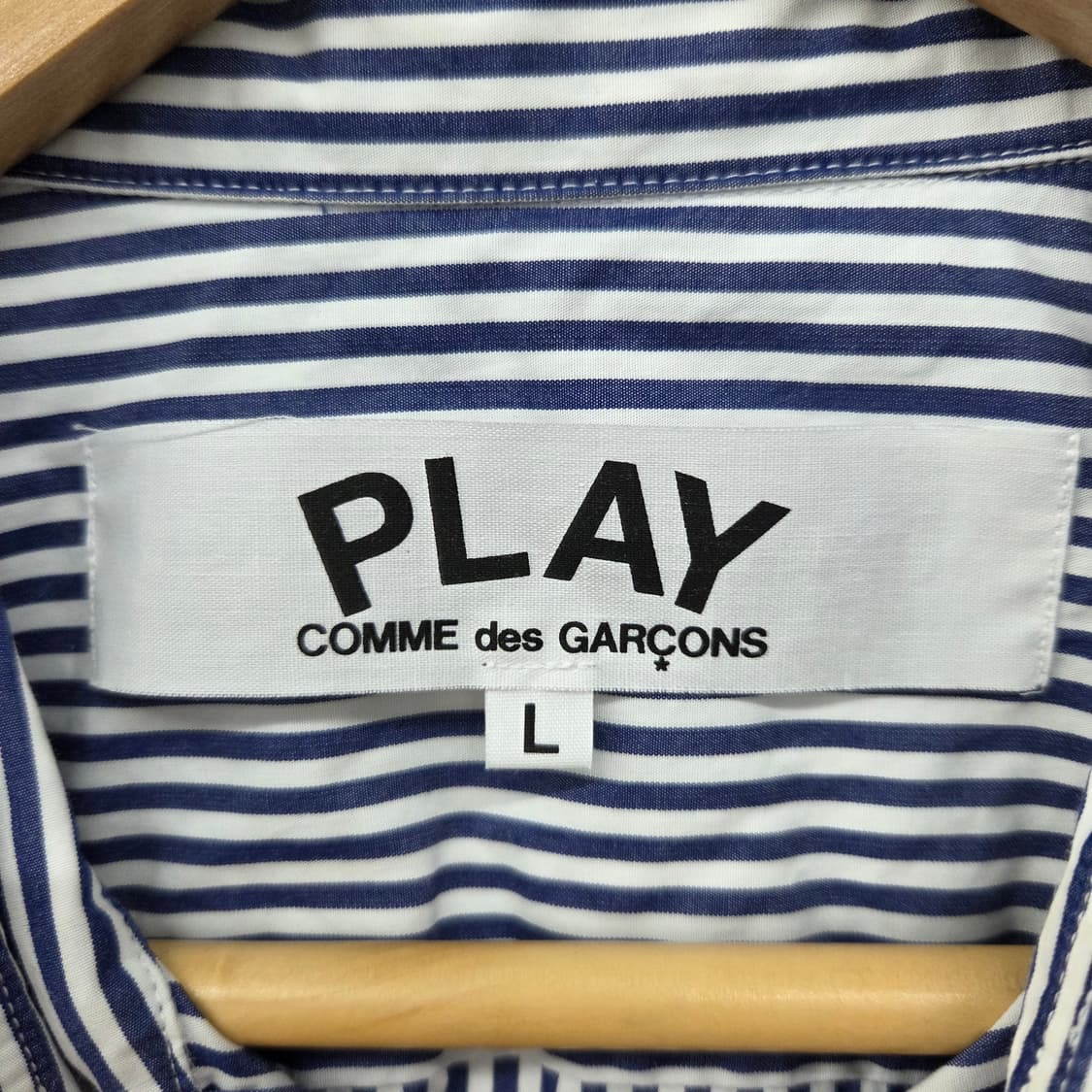 꼼데가르송 플레이 스트라이프 셔츠 남L 상품이미지4
