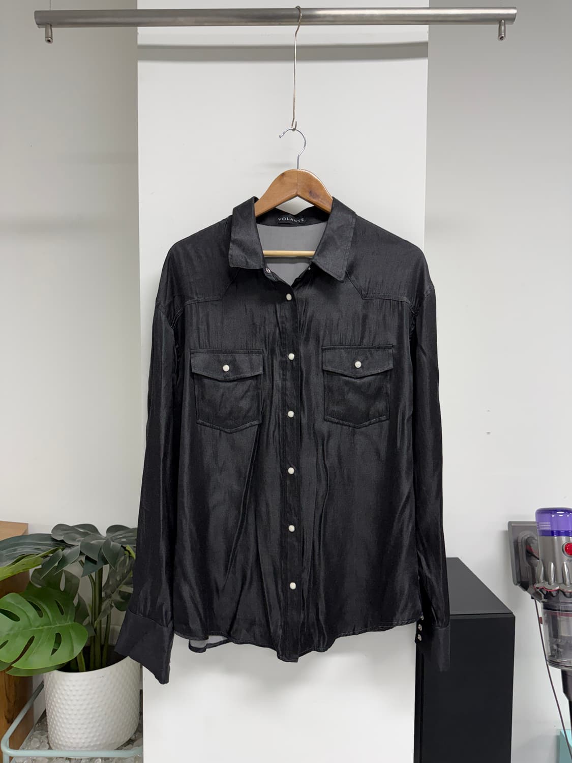볼란테 실키 블랙 웨스턴 셔츠 상품이미지1