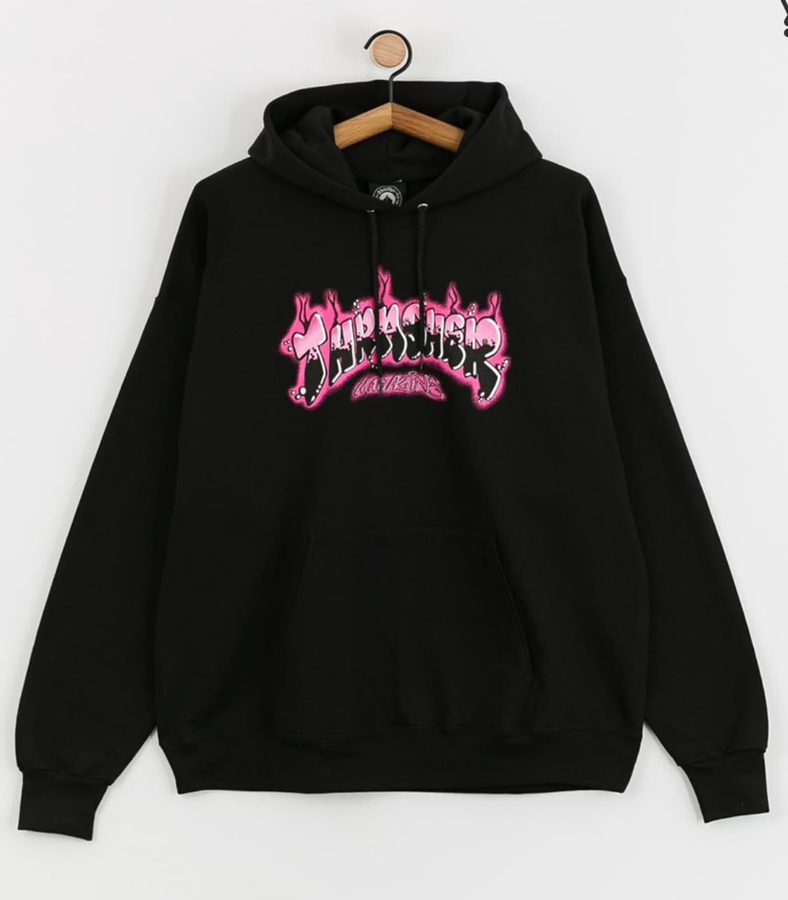 Thrasher 트레셔 기모 후드티 [블랙/핑크 - L] 상품이미지2