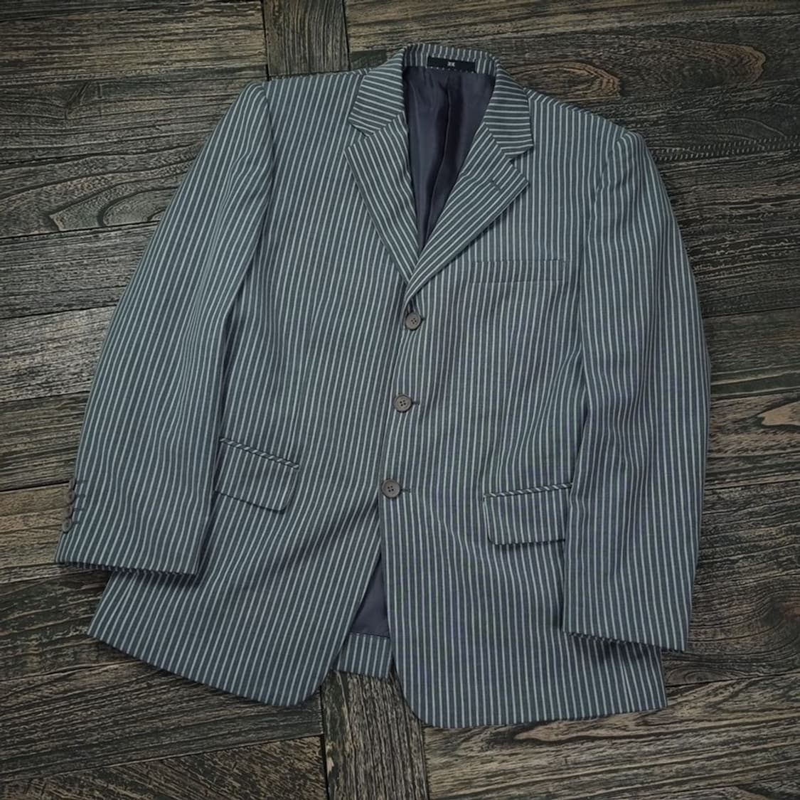 [미치코 런던] 데디 숄더 스트라이프 쓰리버튼 블레이저 자켓 M17073 상품이미지1