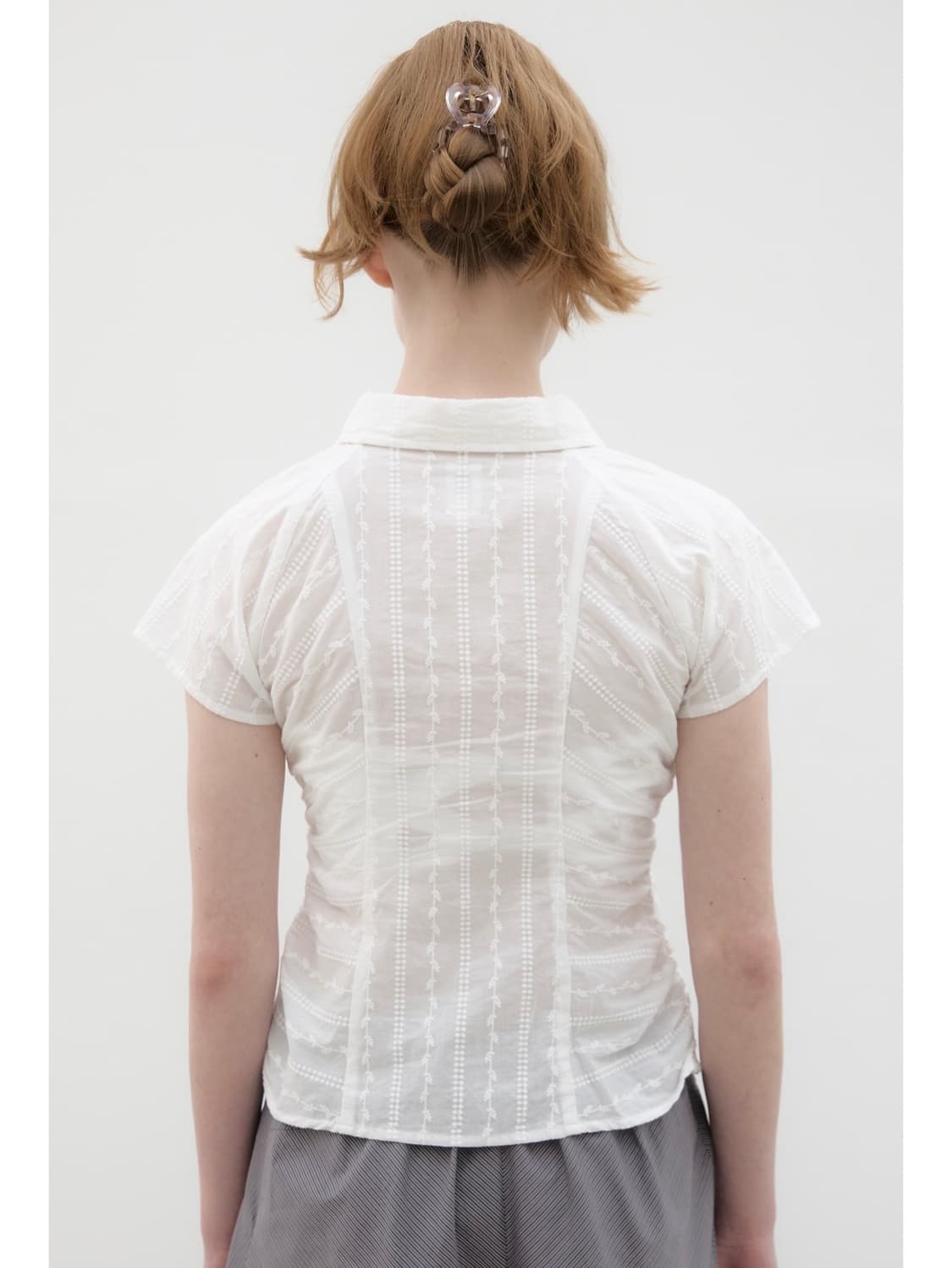 poev Broderie Shirring Shirt 셔링 레이스 블라우스 상품이미지6