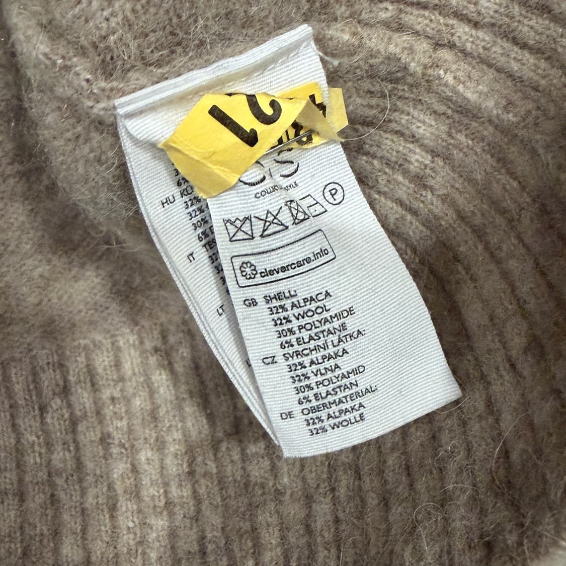 COS 코스 울알파카 혼방 라운드넥 니트 스웨터 S 드라이완료 상품이미지4