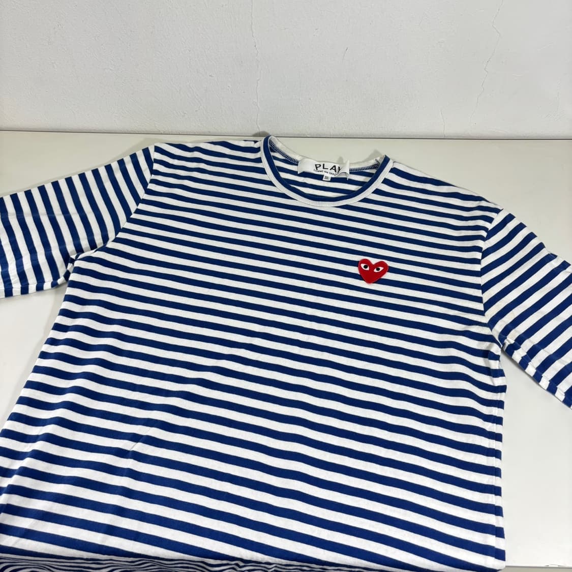XXL 105 꼼데가르송 흰파 단가라 슬리브쭉티 상품이미지2
