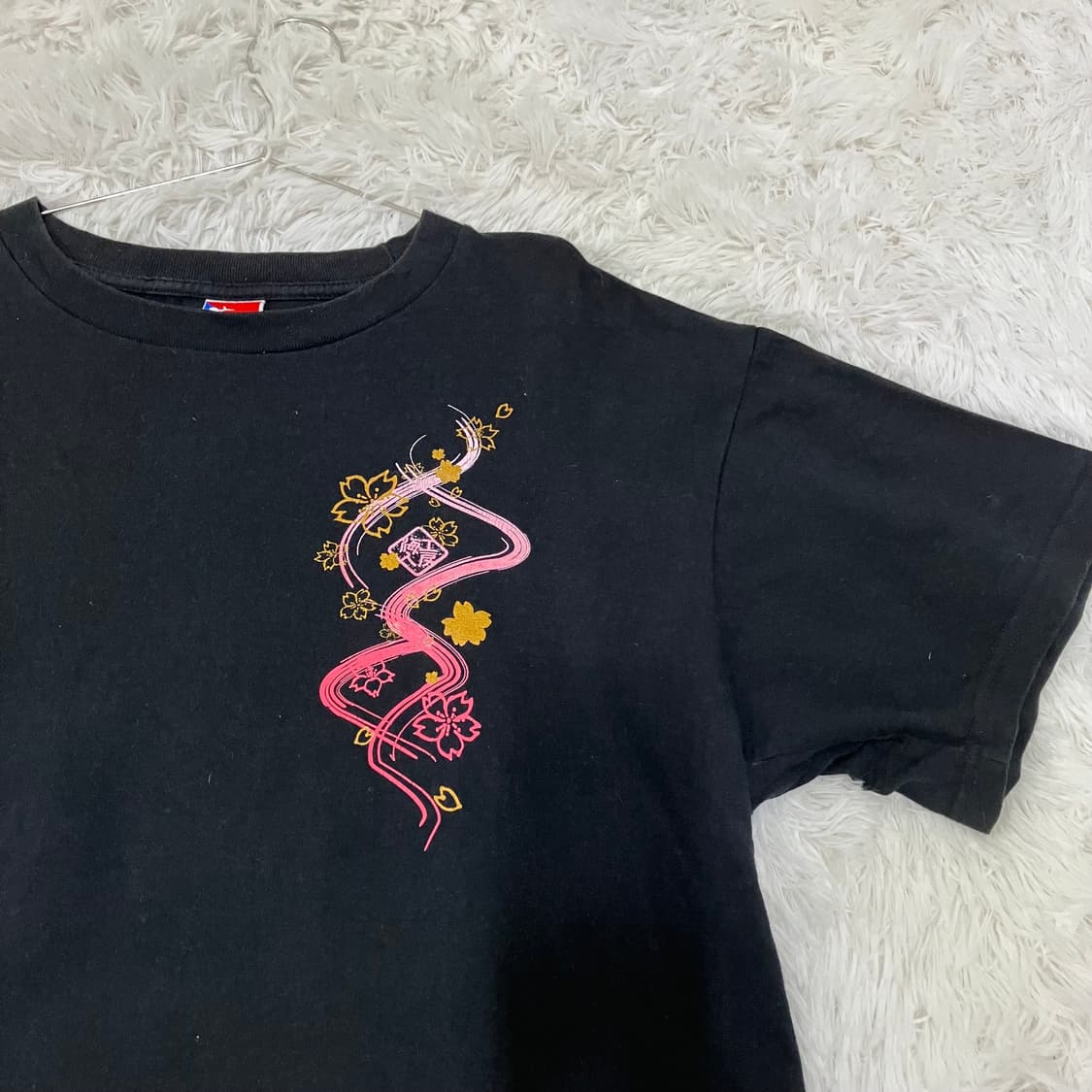 빈티지 블랙 사쿠라 반팔 1007 y2k 스트릿 갸루 펑키 일본빈티지 f 상품이미지3