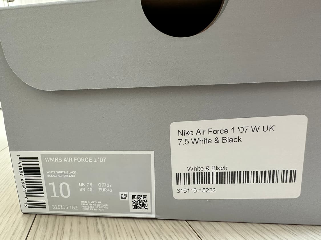 나이키 에어포스 흰검 우먼스 us10 상품이미지8