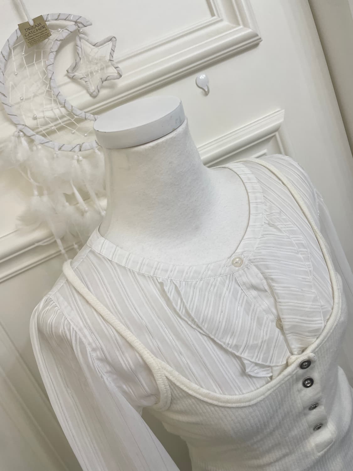 white silver line ruffle blouse&ivory bu 상품이미지8