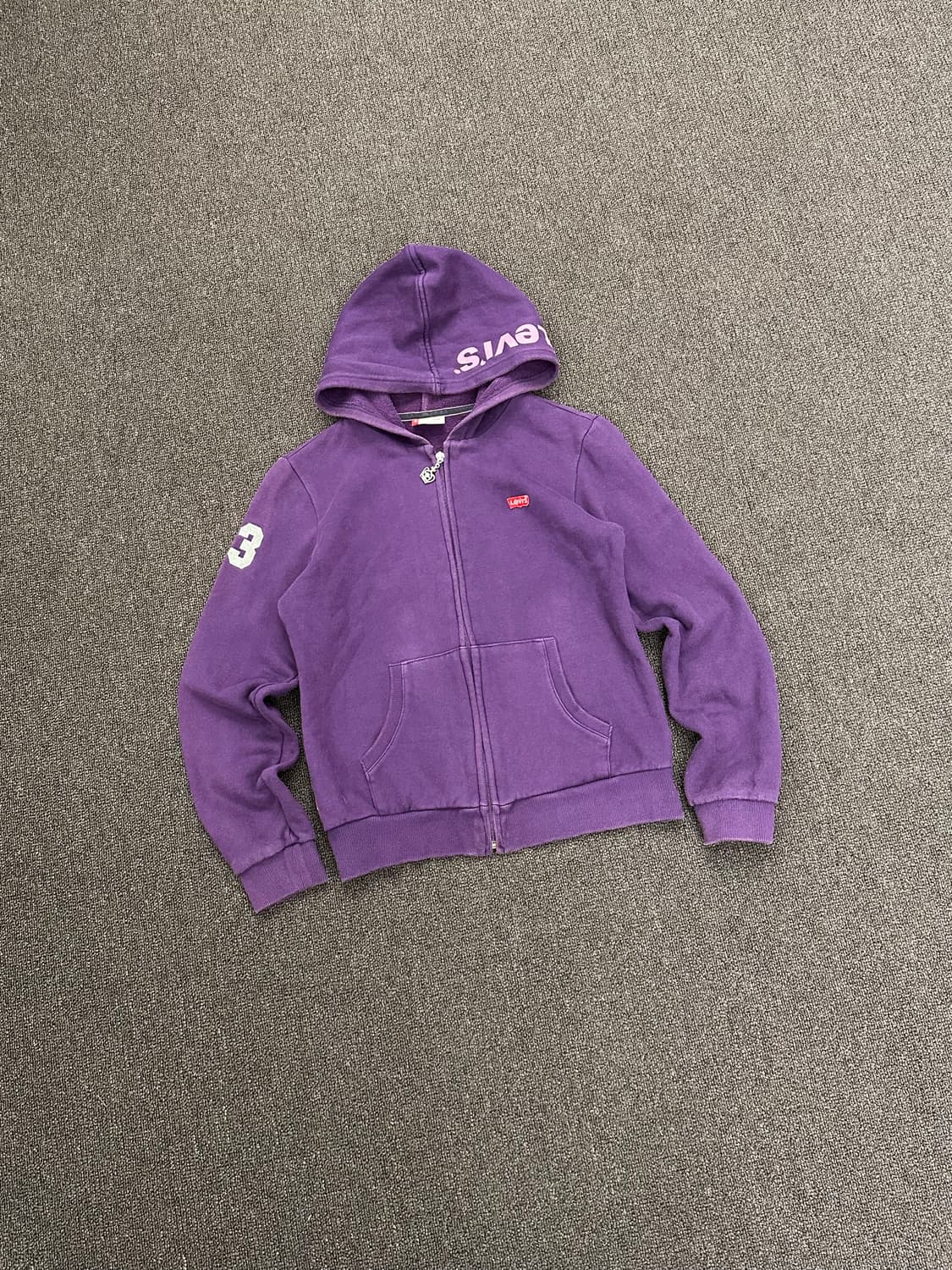 155)리바이스 빈티지 여성 크라운 큐빅 패치 퍼플 후드집업 상품이미지1
