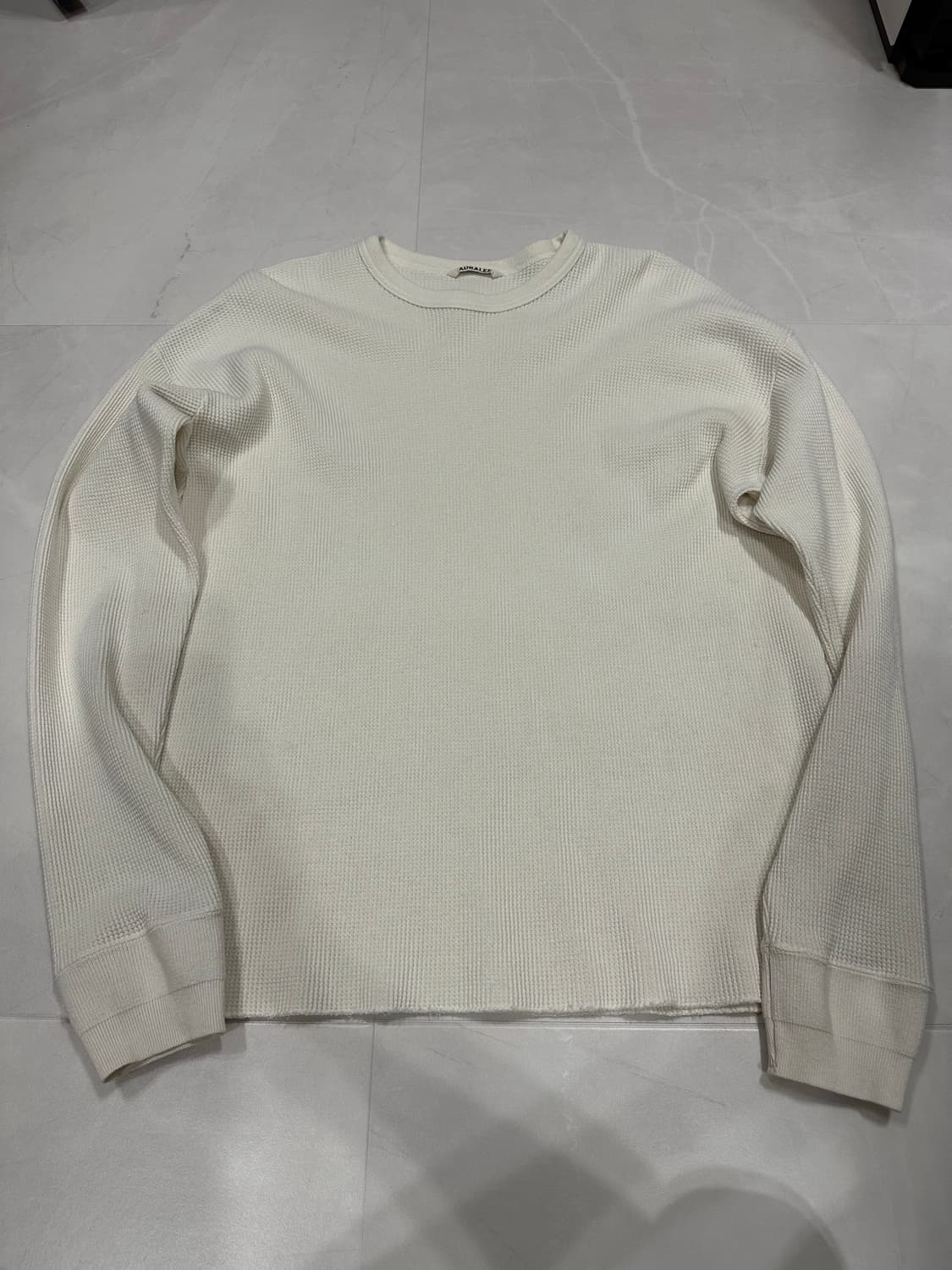 [4]오라리 울 코튼 써멀 와플니트 아이보리 상품이미지1