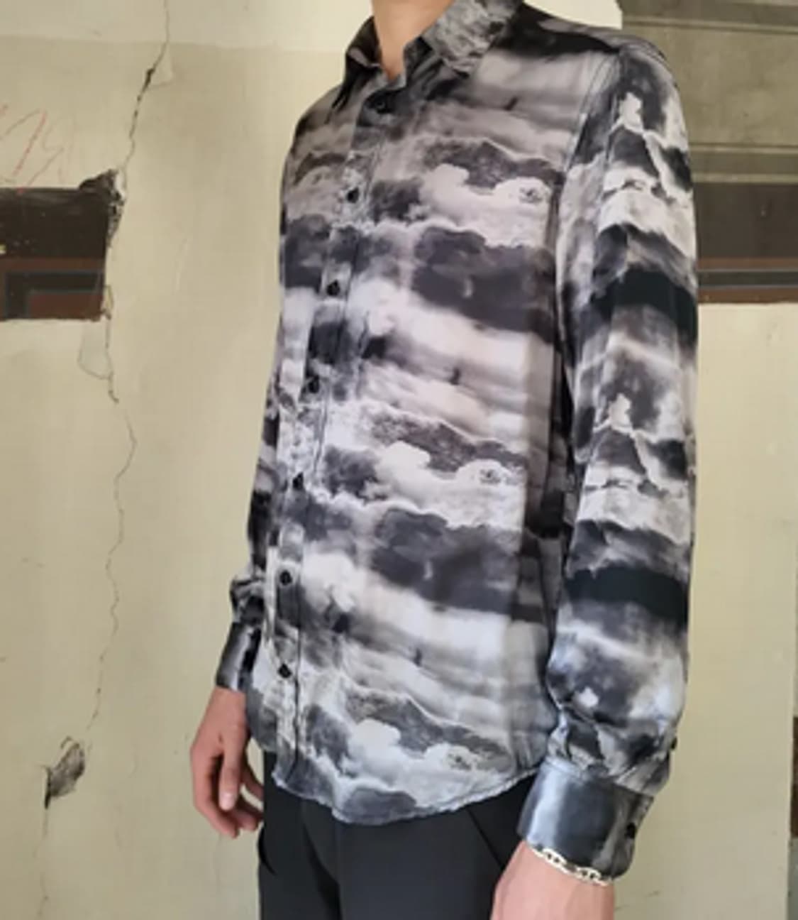 Geoffrey B Small Storm Clouds Silk Shirt 상품이미지3