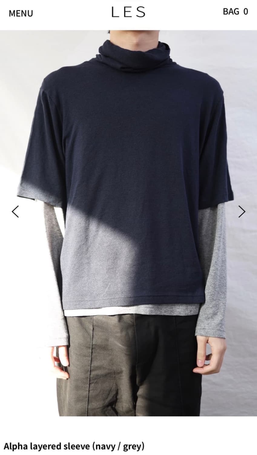 les Alpha layered sleeve (navy / grey) 1 상품이미지1