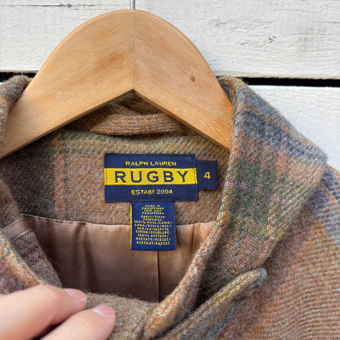 Polo 폴로 럭비 체크 울 더플 코트 상품이미지3