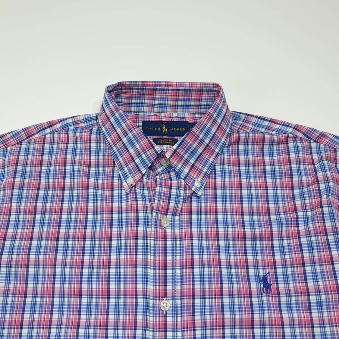 CK153 L 폴로 퍼포먼스 매드라스 체크 핑크 셔츠 남방 상품이미지2