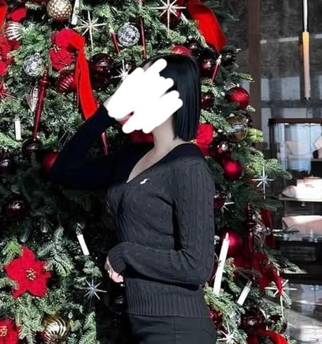 랄프로렌 스포츠 딥브이넥 블랙 꽈배기 니트 상품이미지6