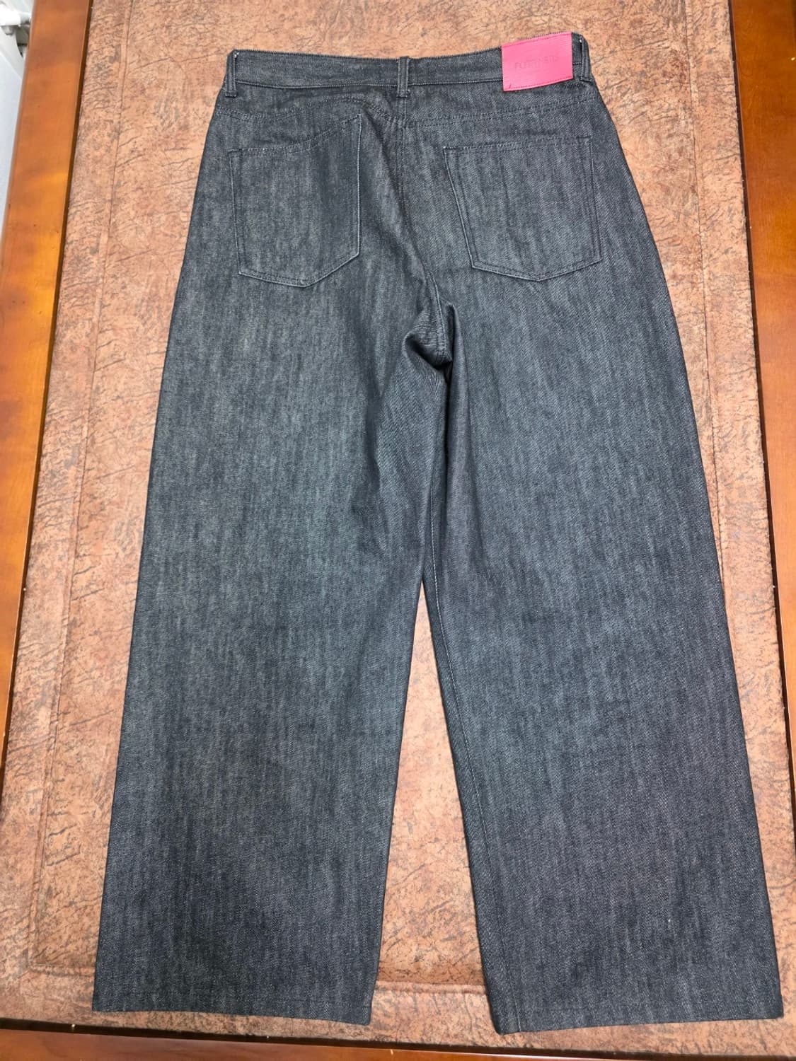 포트너스 투턱 와이드 블랙진 흑청 데님 팬츠 XL 상품이미지7